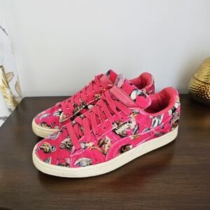 Puma Basket Classic Lo House of Hackney Pink Floral Velvet Sneakers 37